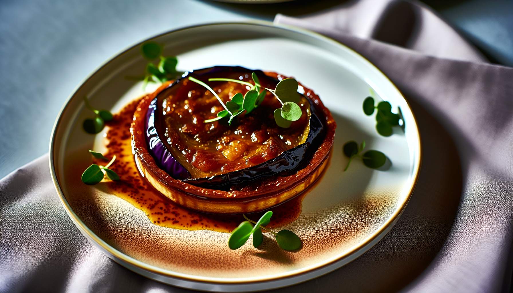 Découvrez la tarte tatin aubergine de Cyril Lignac